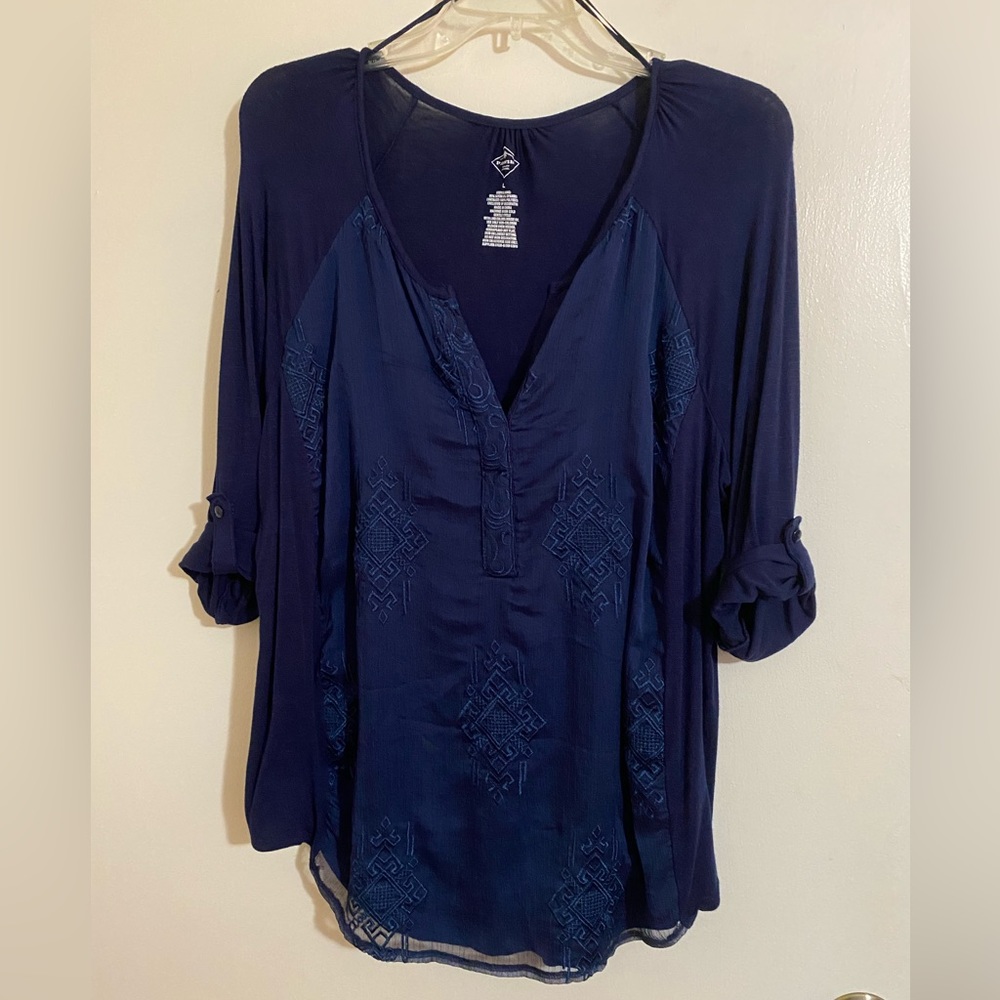 St. John’s Bay Blouse / size L / Navy Blue